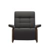 Stressless Mary Recliner Chair in Paloma Rock Leather, featuring Teak Wood Arm Finish